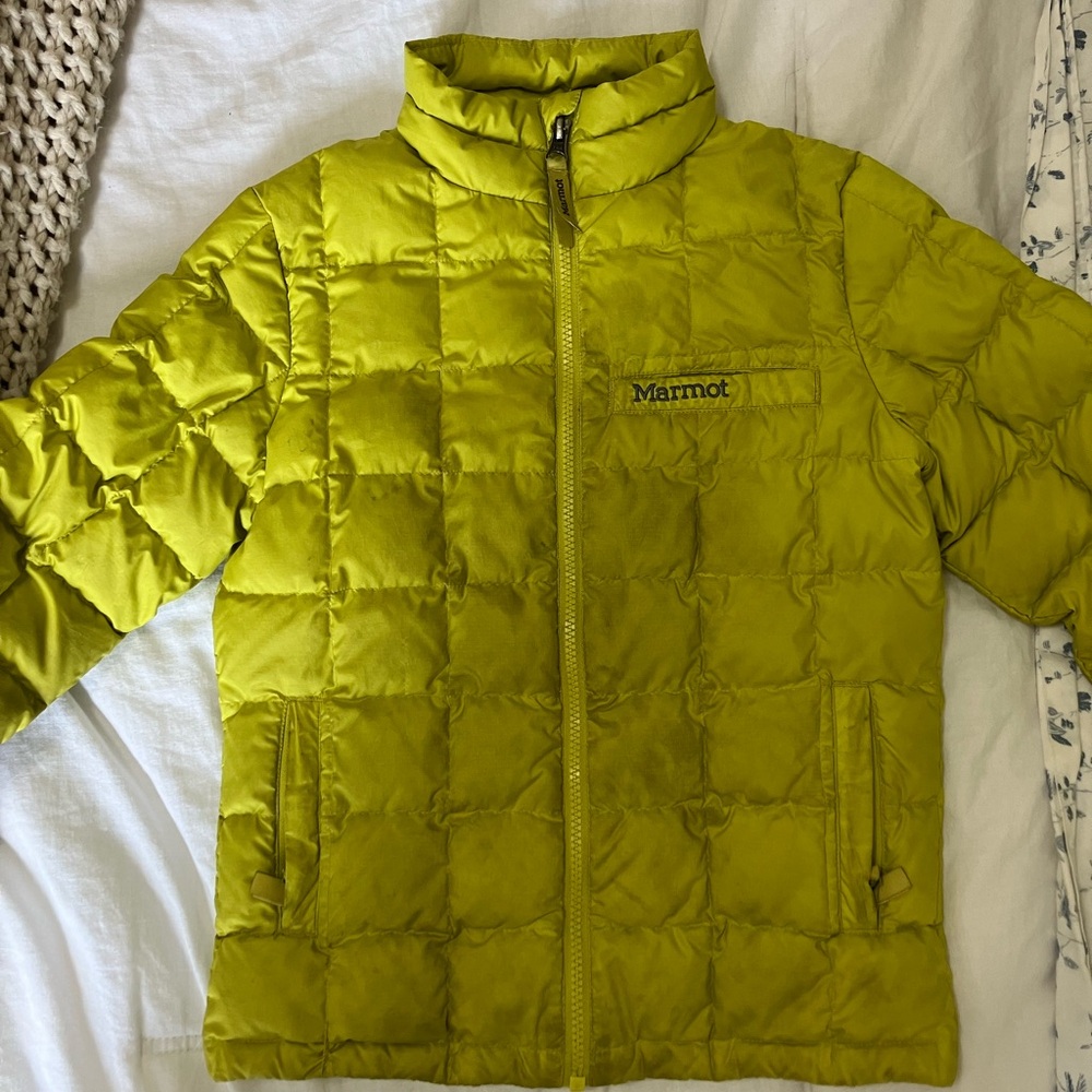 Kids Green Marmot Duck Down Fill Coat